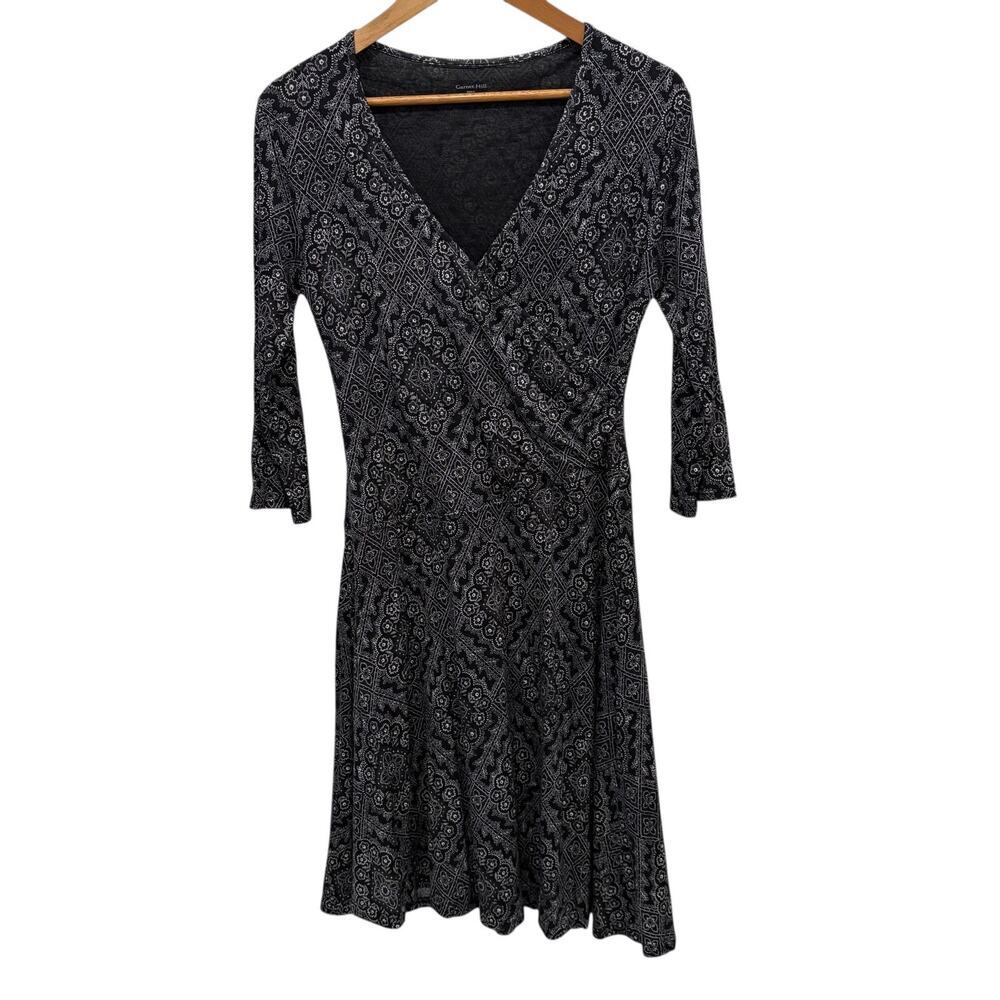 Garnet Hill Brianna Surplice Knit Dress Women's Medium A-Line V-neck